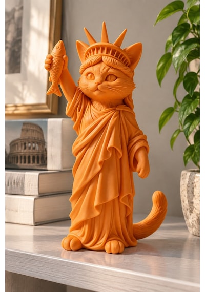 Özgürlüğün Kedisi Figürlü Dekoratif Biblo - Büyük Boy - 22cm 53210874