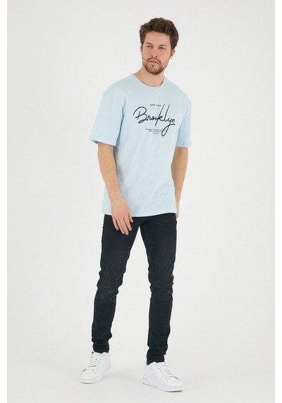 SPR22TS110 Brooklyn El Yazılı Bisik.Yaka Tshırt