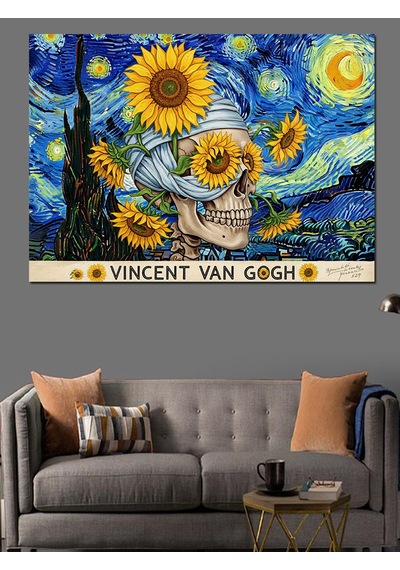 Van Gogh Ayçiçekleri Tablosu Dekoratif Kanvas - Mdf Ahşap Tablo