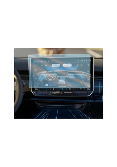Volkswagen Id.7 Uyumlu 15 İnç Araç Ekran Koruyucu Multimedya Navigasyon 9h Nano Kırılmaz Şeffaf