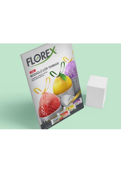 Florex 60 Litre Büzgülü Lavanta Kokulu Mor Çöp Torbası Poşeti / 65 X 70 Cm. - 10 Adetlik 1 Rulo