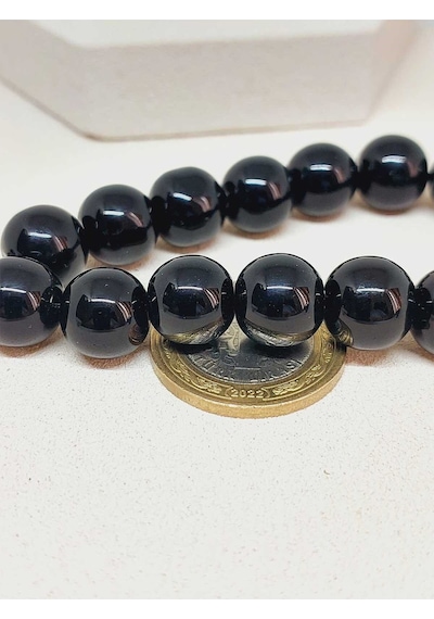 Oniks Onix Taşı Parlak 17lik Efe Tesbih 12mm 51532