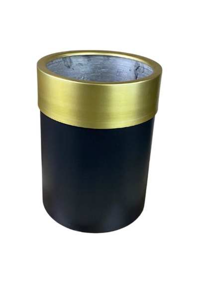 Cihan Çiçekçilik Gold Kemerli 40x30 Siyah Saksı Beyaz- Yeşil