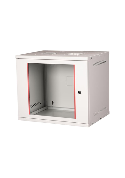 Lande - 9u 19" Cam Kapaklı Duvar Tipi Rack Kabinet Genişlik: 544 Mm Derinlik: 400 Mm Açık Gri Demonte