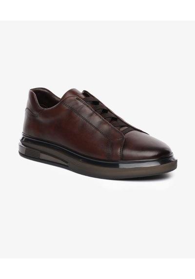 Greyder 64726 Erkek Hakiki Deri Lastikli Sneaker Ayakkabı Kahve
