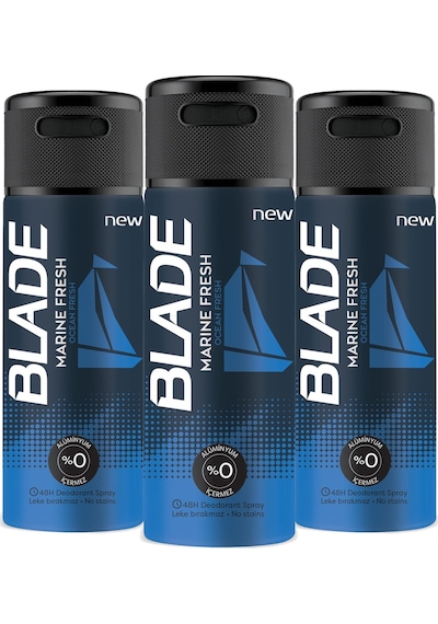 Blade Marine Fresh Erkek Sprey Deodorant 3 x 150 ML