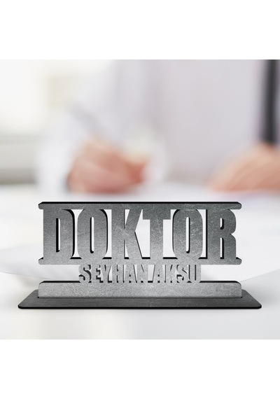 Kişiye Özel Mesleki Doktor Ahşap Masa İsimliği model A16
