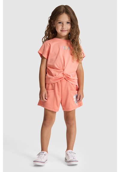 U.s. Polo Assn. Kız Çocuk Mercan Tişört 50325634-vr204 Coral