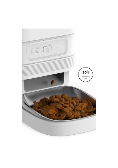 Akıllı Kedi Besleme Set Wi-fi Kedi Mama Kabı Çelik Kase, 3l Kablosuz Otomatik Su Pınarı Şarjlı