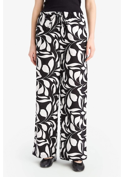 DeFacto Wide Leg Poplin Kumaş Palazzo Pantolon Yüksek Bel Uzun Boy Geniş Paça E9907AX25SMBK81