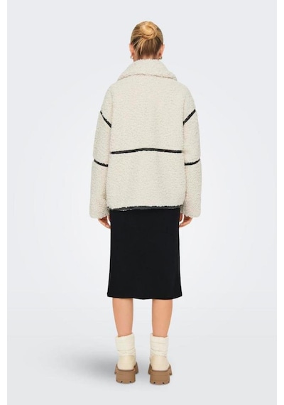 Only 15322440 Onlparıs Teddy Jacket Lıfe Otw Cc Kadın Ceket White Sand Black