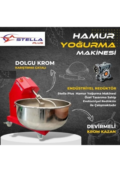 Plus Sp-35d 0.55 Kw 35 Kg Un 50 Kg Hamur Kapasiteli Devirmeli Hamur Yoğurma Makinesi 2025