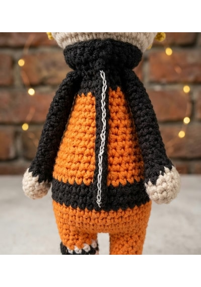 Naruto Uzumaki Amigurumi Örgü Oyuncak - Anime Hediyelik Figür 21 Cm