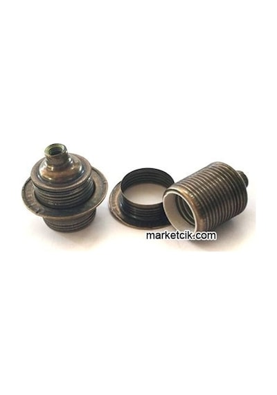 Marketcik Eskitme Halkalı Metal Porselen E27 Duylar