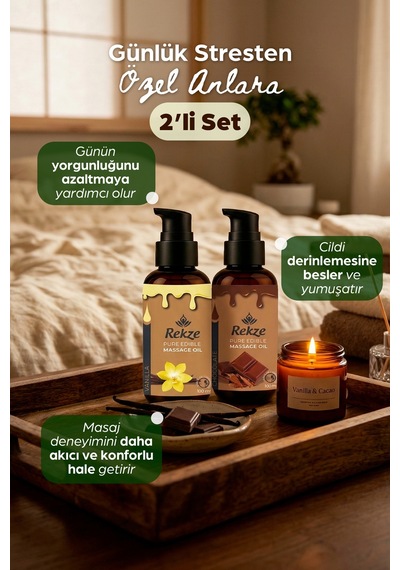 Rekze Çikolata & Vanilya Aromalı Masaj Yağı 100 Ml Aromaterapi, Nemlendirici Ve Etkili - 744967438