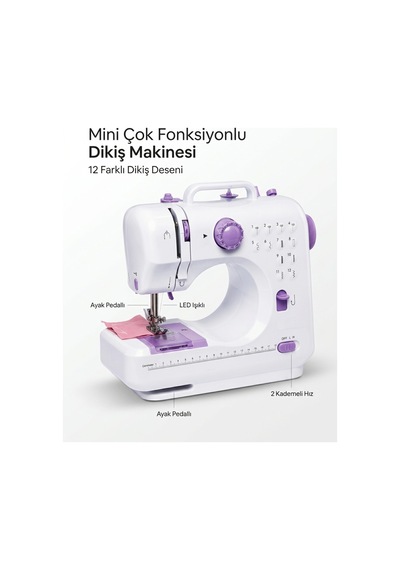 Novento 12 Farklı Dikiş Desenli Mini Dikiş Makinesi