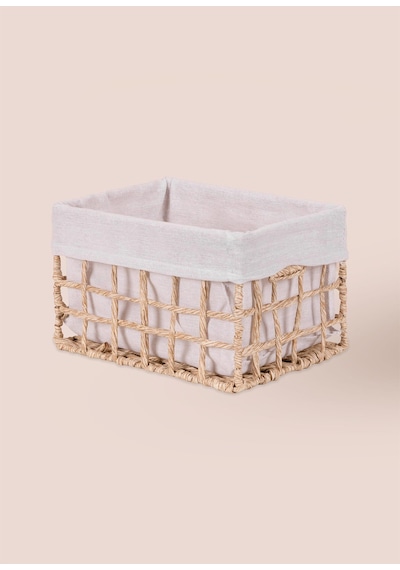 The Mia Braid Hasır Organizer Sepet Naturel 26x18x16 Cm