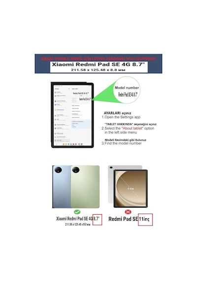 Xiaomi Redmi Pad Se 8.7inç Tablet Nano Ekran Koruyucu Kılıf