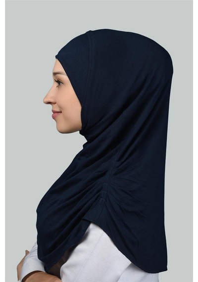 Altobeh Hazır Türban Büzgülü Pileli Pratik Eşarp Tesettür Hijab - Namaz Örtüsü - Lacivert