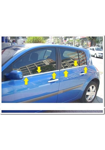 Renault Megane Hb 2 Krom Cam Çıtası 2002 - 2012 4 Prç.