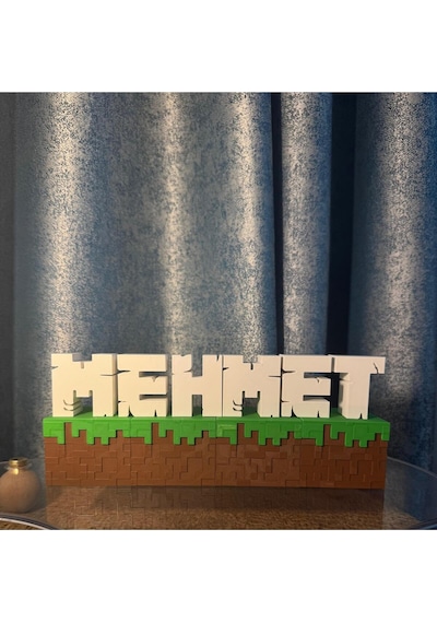 İsme Özel Minecraft Blok Dekor 9-10 Harf