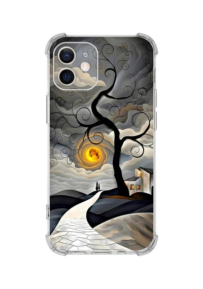 Printify Apple iPhone 11 İle Uyumlu Simya Serisi Sarmal Yolculuk Tasarımlı Uv Baskılı Köşe Korumalı Antişok Kılıf Şeffaf