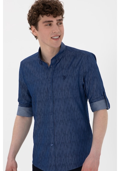 U.S. Polo Assn. Erkek Lacivert Uzun Kollu Gömlek 50306393-VR033
