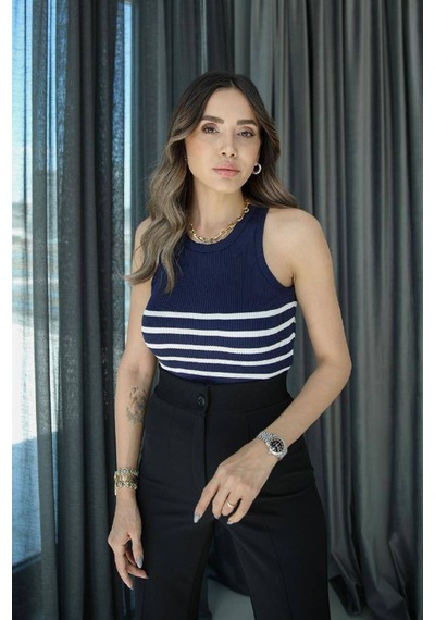Crop Thisrt Lacivert