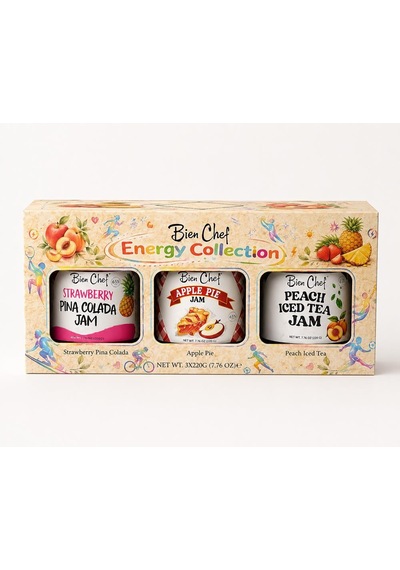 Bien Chef Enerji Koleksiyonu 3'lü Reçel Seti 3x220 Gr Çilekli Pina Colada, Elmalı Turta, Şeftalili Buzlu Çay