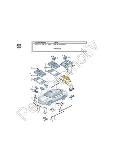 Passat B8 Arka Tavan Lambası Led 5g0947291k