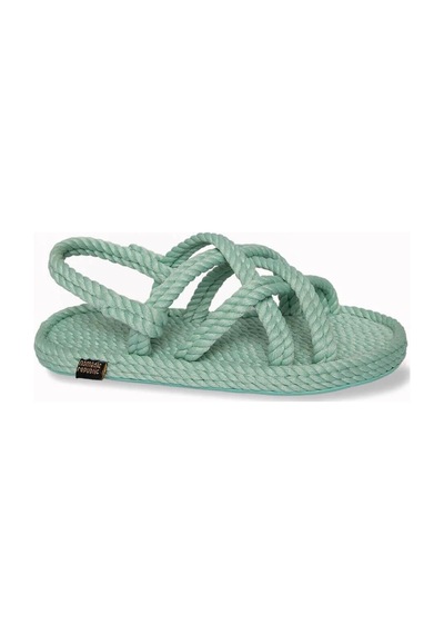 Bodrum Kauçuk Tabanlı Çocuk Halat Sandalet - Mint Yeşil