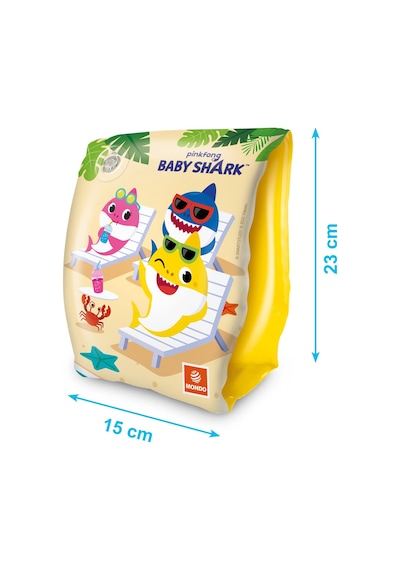 Mondo 16933 Baby Shark Kolluk 23 Cm, Su Sporları, Plaj Malzemesi, Şişme Ürün, Yüzme Aksesuarı, Kamp, Dalış, Güvenlik