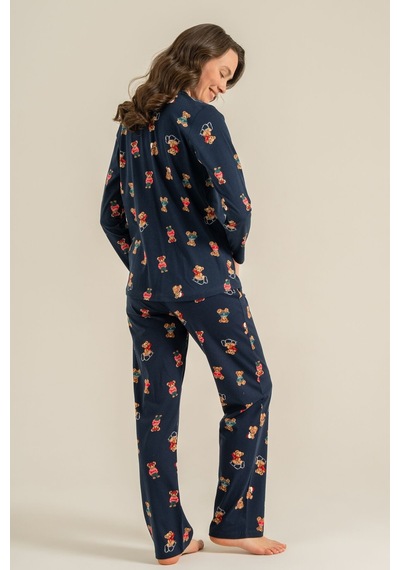 Rolypoly Anne Kız Winter Bear Lacivert Gömlek Pijama Takımı Rp3919-a-v2 Rp3919-a-v2