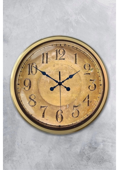 52 Cm Eskitme Metal Retro Duvar Saati Çok Renkli