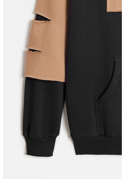 Shooter Sportwear Shooter Erkek Oversize Kapüşonlu Baskılı Kanguru Cepli Sweatshirt Siyah - Bej Shooter Sportwear Shooter Erkek Oversize Kapüşonlu Baskılı Kanguru Cepli Sweatshirt Siyah - Bej