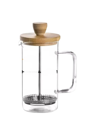 French Press 350 Ml Ateşe Dayanıklı Cam Kahve Makinesi Açık Bej