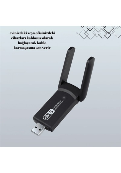 Realtek Chipsetli Dual Band 5g Destekli Yüksek Hızlı Usb Wifi Ağ Adaptörü