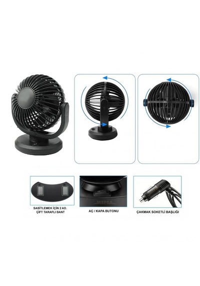 Vantilatör 12v Torpidoya Yapıştırmalı Tek Kademe 4inch T305c
