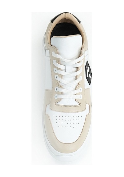 Harvey Beige Bej Beyaz Sneaker Erkek Deri Ayakkabı 001