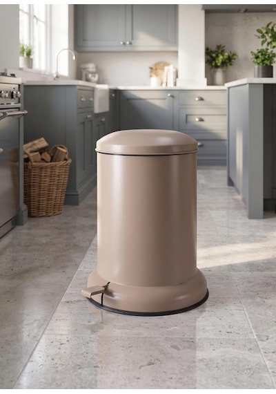 The Mia Metal Pedallı Çöp Kovası Mocha 25 Lt Kahverengi