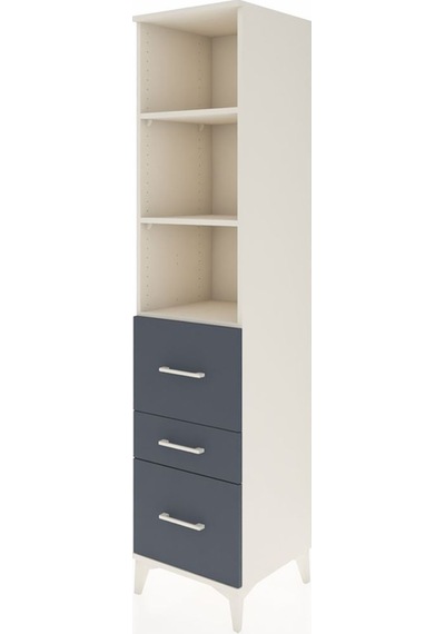 Hyperion Dolap 3 Raflı 3 Çekmeceli 44x44x195 Aytaşı-antrasit Aytaşı