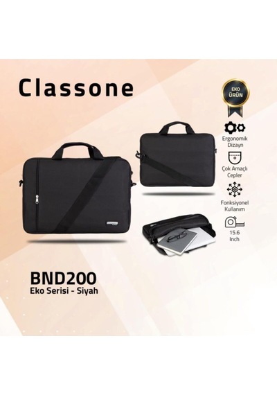 Classone Bnd200 Eko Serısı Notebook Cantası Sıyah 15.6 Çok Renkli
