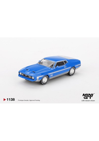 1:64 Ölçek Mini Gt Ford Mustang Mach 1 Grabber Blue Diecast Metal Minyatür Model Araba 5cm