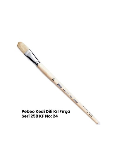 Yağlı Boya Fırçası Beyaz Kıl Kedi Dili Seri 258kf No 24