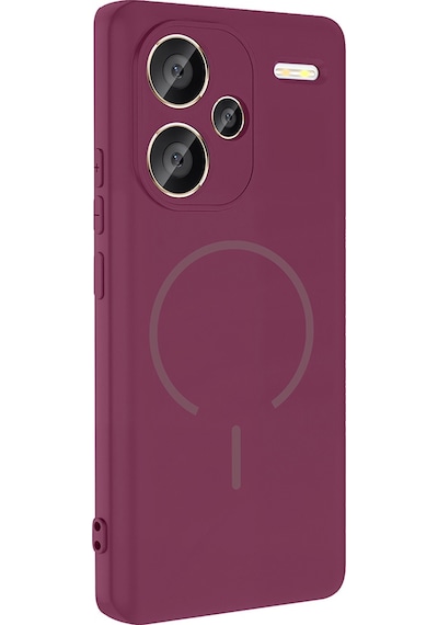 Xiaomi Redmi Note 13 Pro Plus 5g Kılıf M-safe Şarj Özellikli Zore Meta Kapak Titanyum-Gri