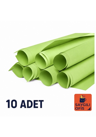 Saygılıofis Fon Kartonu 10 Lu Gri 50x70 Cm 1 Paket Açık Yeşil