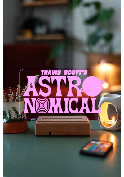 Travis Scott Astro World 16 Renk Kumandalı 3d Gece Lambası