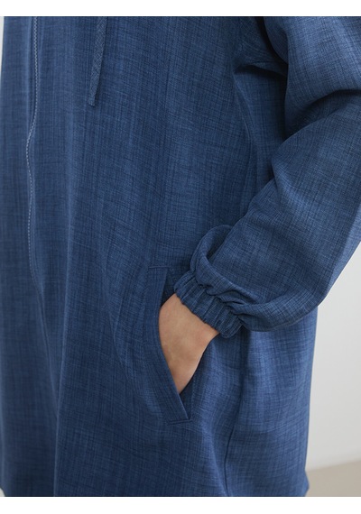Lc Waikiki Lc Waıkıkı Lacivert Kapüşonlu Oversize Kadın Tunik