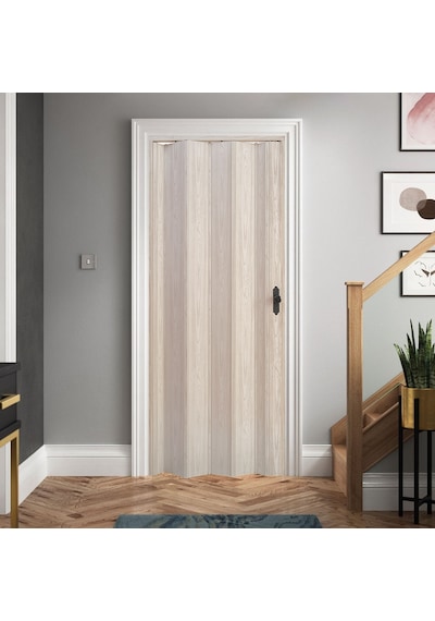 Faran Dekorasyon 115 x 230 Akçaağaç Renk Camsız Pvc Akordiyon Katlanır Kapı - FRNAKMODEL-121