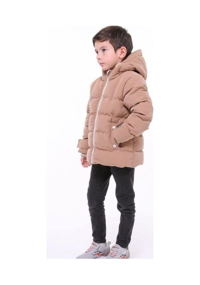 Benitto Erkek Çocuk Kapüşonlu Kalın Kaban-15313 Bej